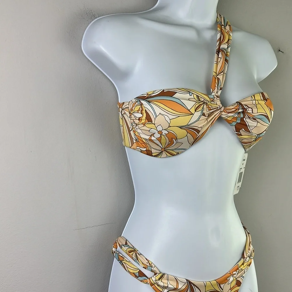 NEW L*Space Mick Bikini Top Jagger Bottom in Souldshine Floral Size XS Nylon
